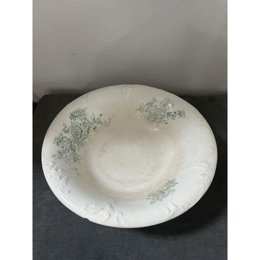 Antique‎ Ironstone Porcelain Transferware Wash Basin Bowl Burgess Co Royal China